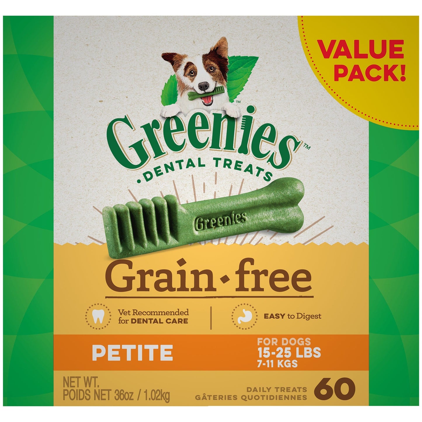 Greenies 36 Oz Grain free Petite Dental Chew For Dogs Pack Of 60 Treats