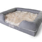 Paw Brands Pup Lounge Memory Foam Bolster Bed & Topper Dog Bed (X-Large - 44" L x 34" W x 10" H)