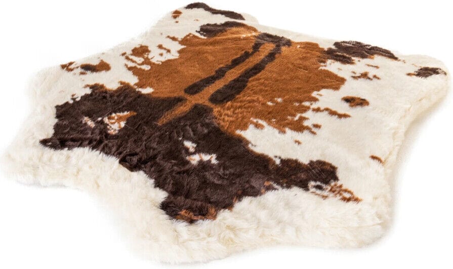 Paw Puprug Animal Print Memory Foam Dog Bed Brown Faux Cowhide - Large