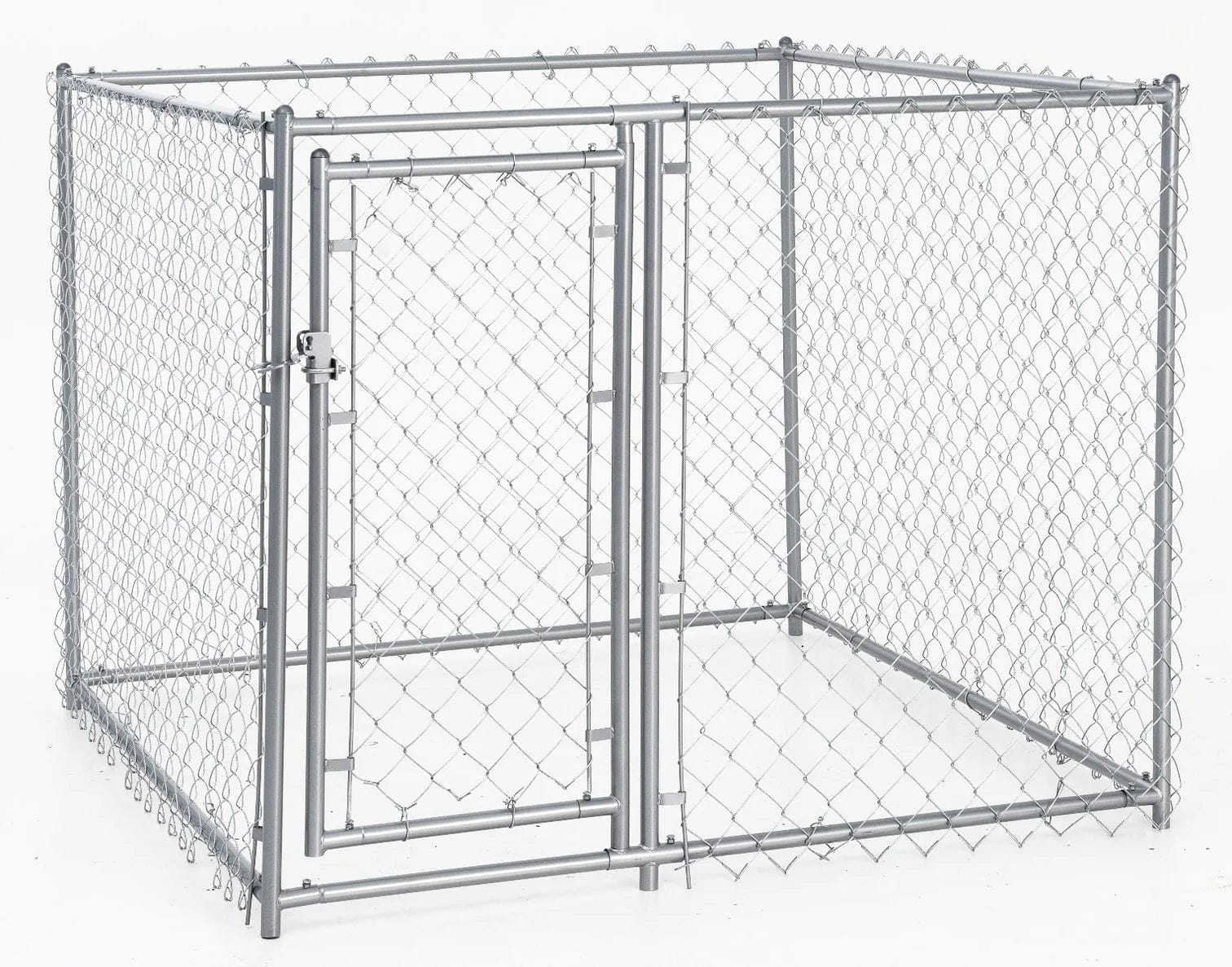 Lucky Dog Galvanized Chain Link w/PC Frame Kit in a Box 5'L x 5'W x 4'H