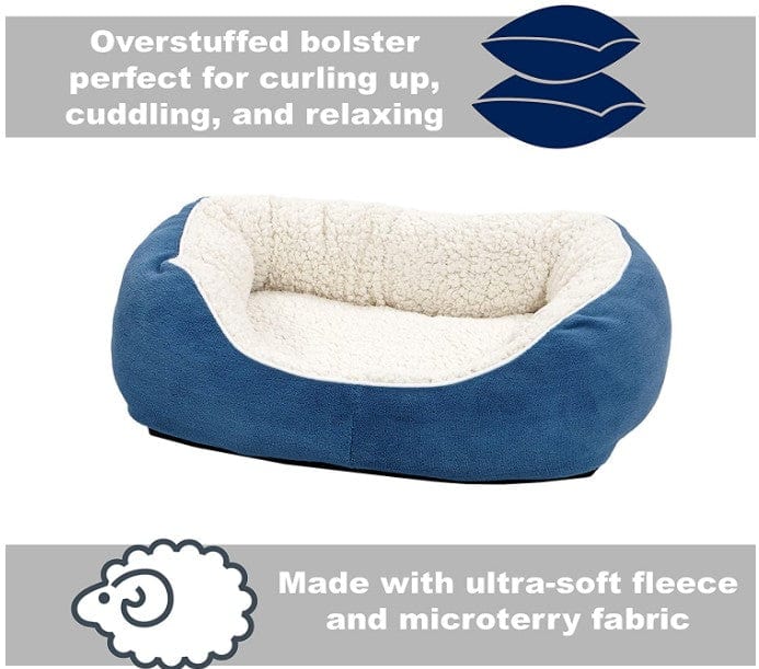MidWest Quiet Time Boutique Cuddle Bed for Dogs Blue Media 2 of 3