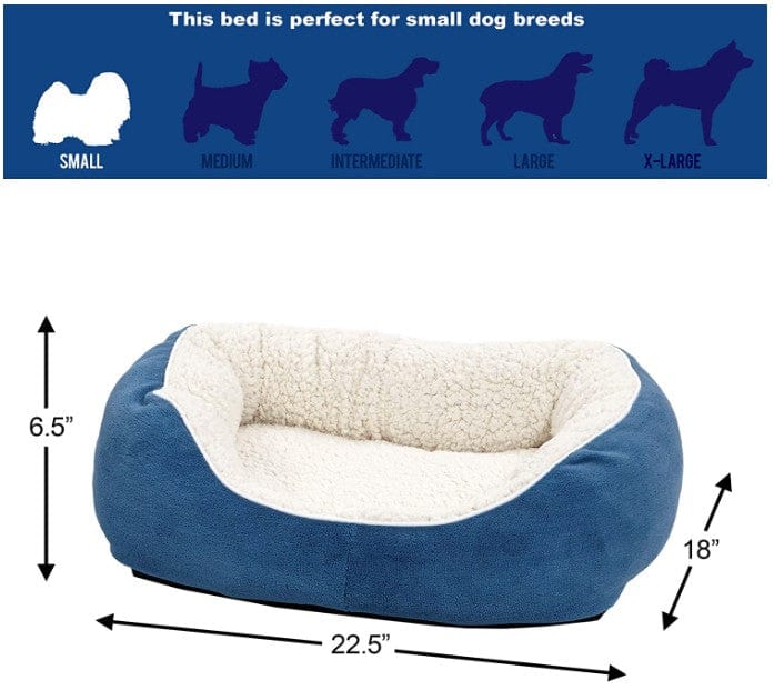 MidWest Quiet Time Boutique Cuddle Bed for Dogs Blue Media 3 of 3