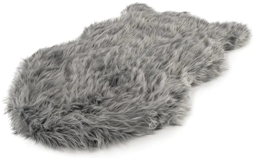 Paw PupRug Faux Fur Orthopedic Dog Bed Grey Media 1 of 7