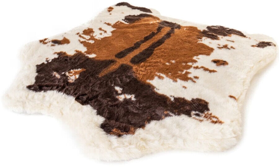 Paw Puprug Animal Print Memory Foam Dog Bed Brown Faux Cowhide Medium