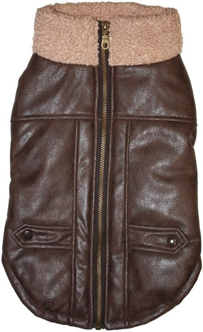 Fashion Pet Brown Bomber Dog Jacket Media 1 of 2