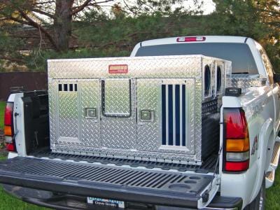 Owens Dog Box 55060 Hunter Series Double Compartment Bear Cat Striker Holes Diamond Tread Aluminum - 55060