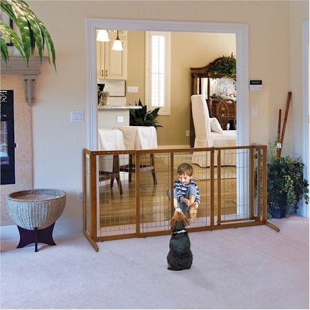 Richell Deluxe Freestanding Pet Gate With Door, Medium