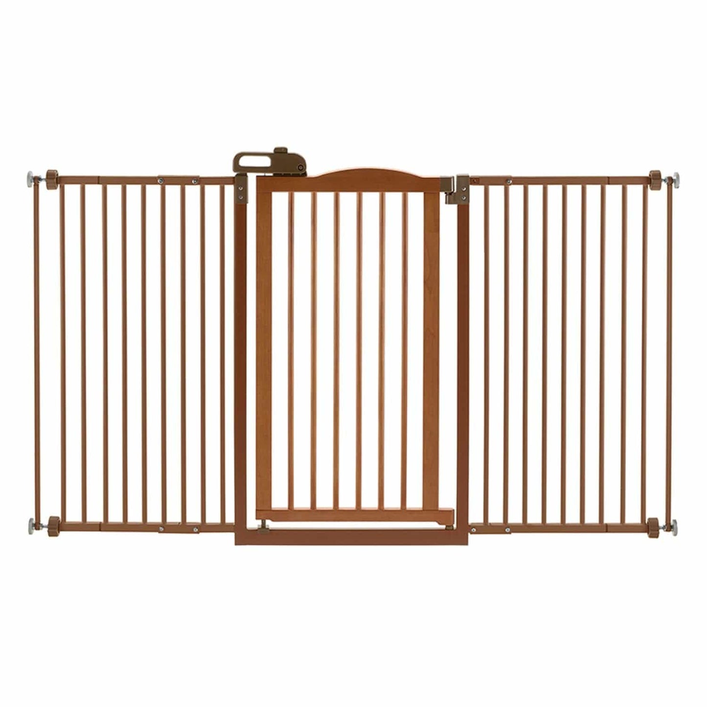 Richell One-touch Tall And Wide Pressure Mounted Pet Gate Ii Brown 32.1" - 62.8"