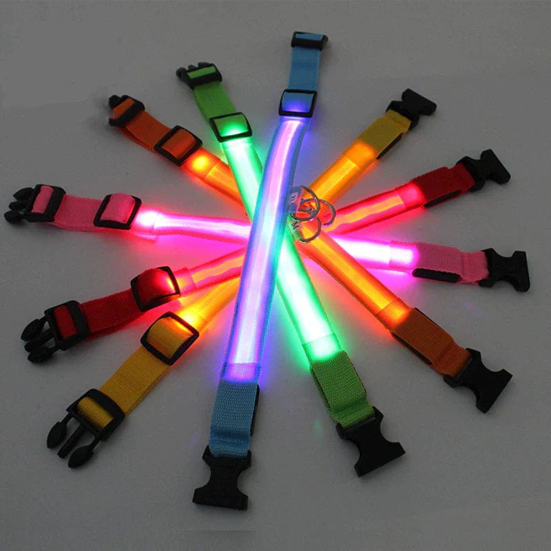 LED Adjustable Dog Collar Blinking Flashing Light up Glow Pets Safety Waterproof Media 11 of 25