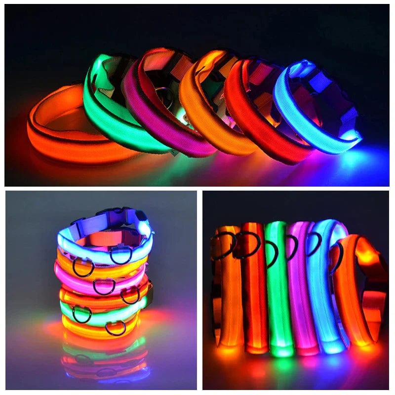 LED Adjustable Dog Collar Blinking Flashing Light up Glow Pets Safety Waterproof Media 7 of 25